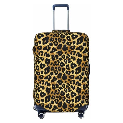 Leopard Skin Elastic Travel Luggage Covers Dustproof Scratch-Resistant Suitcase Protector Fit 22-24 Inch