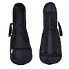 Waterproof Durable Colorful Ukulele Cotton Case Bag with Storage (21in, black)