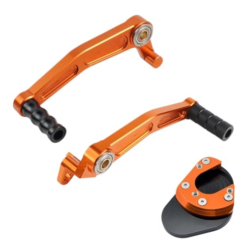 Compatible avec RC125 RC390 kickstand plate brake shift lever orange noir moto 2012-2016