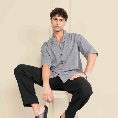 Image of Aatman Men's Half Sleeve | Casual | Box Fit | Cuban Collar Shirt