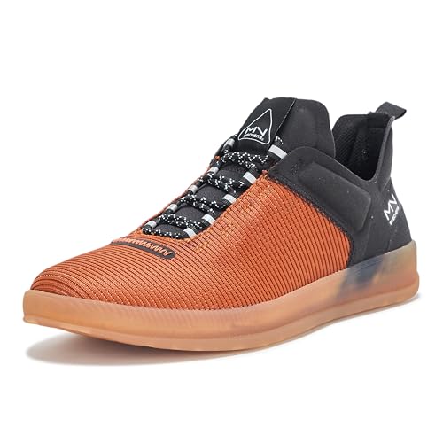 Skechers Men's New Wave Cup-Dux Slip-On, Brown/Orange, 9