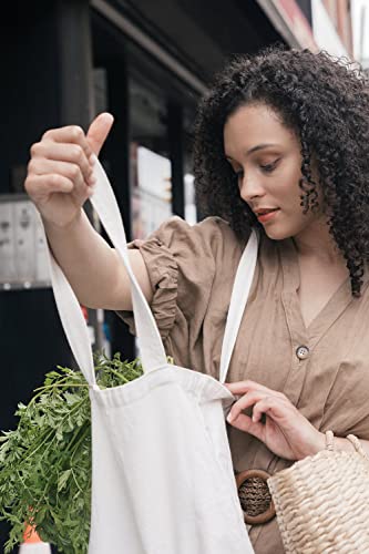 Wonky Line Premium Cotton Tote Bag, Eco-Friendly Shopping Bag, 100% Cotton Canvas, Reusable Grocery Cloth Bag, Extra Strong Long Handle Double Stitched Ideal for Printing (Black)