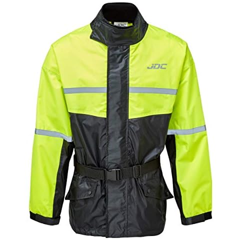 JDC Motorcycle Waterproof Rain Over Jacket Hi-Vis - SHIELD - Yellow/Black - M Cover