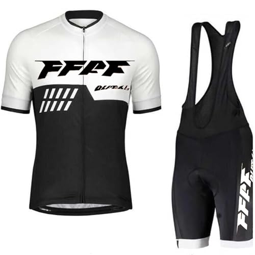 Traje Ciclismo Hombre Verano Conjunto Bicicleta Ropa MTB Maillot Bici Manga Corta con 3D Almohadilla De Gel para Bicicleta MTB Ciclista Bici (White,M)