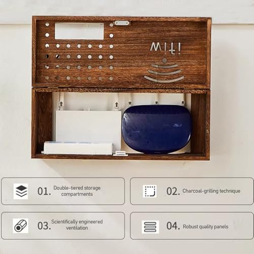 Cache-routeur WiFi ventilé résolvant le désordre des câbles de salon - 5