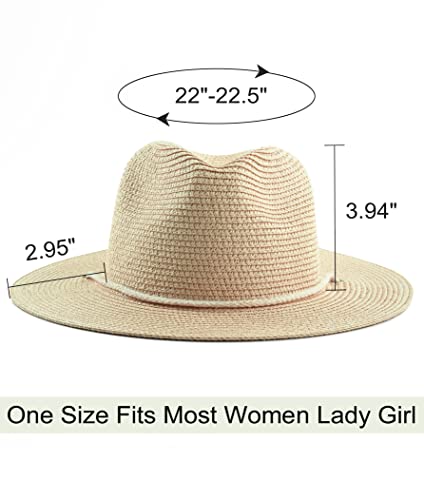 Sombrero Fedora de paja para mujer verano playa miniatura 4