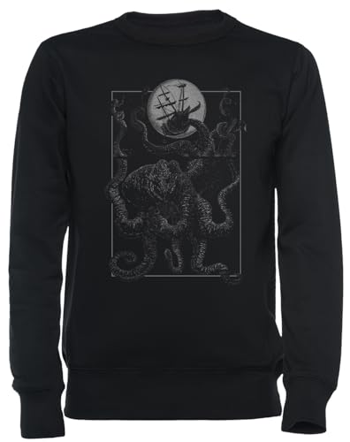 Sweat-shirt Kraken noir style urbain pour vos sorties et soirées fraîches