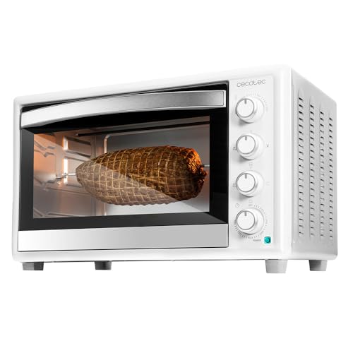 Cecotec Horno Convección de Sobremesa con Rustidor Giratorio de 46L Bake&Toast 4600 Gyro W. 2000W, 12 Funciones, Luz Interior, Puerta de Doble Cristal y Bandeja Recogemigas