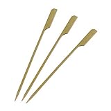 Bamboo Paddle Pick Skewer (Case of 100), PacknWood - Biodegradable Wood Sticks for Appetizers, Drinks (7.1") PK209BBTG180