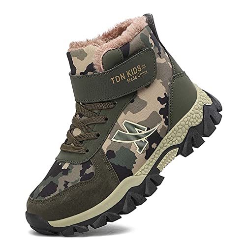 CERYTHRINA Botas de senderismo para niños y niñas, impermeables, cálidas, forradas, para invierno, para la nieve, antideslizantes, para el invierno, Felpa., 30 EU Cover