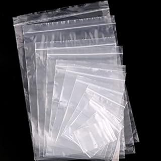 DevineCustomz® 100 Clear Grip Lock Bags - Small & Large Resealable Kitchen Posting Freezer Food Plastic Pouches Zip Top Seal(4cm x 6cm)