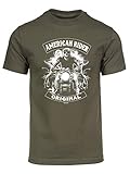 Men's Original American Rider Skull Short-Sleeve T-Shirt - Olive - X-Large