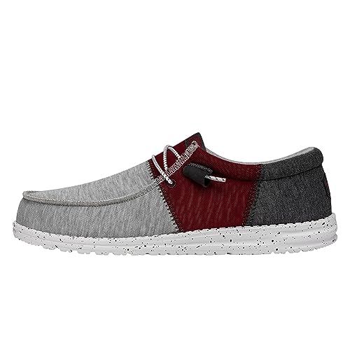 HEYDUDE Wally Tri Varsity Crimson Size M13 | Men's Shoes | Men's Slip On Loafers | Comfortable & Light-Weight