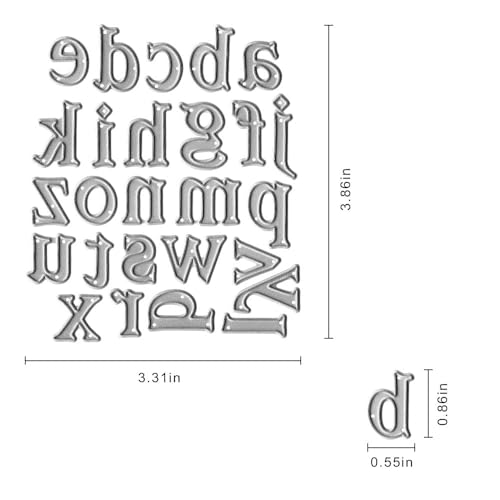 Metal Capital 26 Alphabet Cutting Dies, Lowercase 26 Letters Alphabet Die Cuts for Card Making Stencil Embossing Tool Scrapbooking DIY Etched Craft Dies