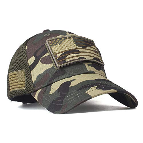 Image of Baseball Cap Low Profile American USA Flag Hat Adjustable Camo Mesh Unisex Caps