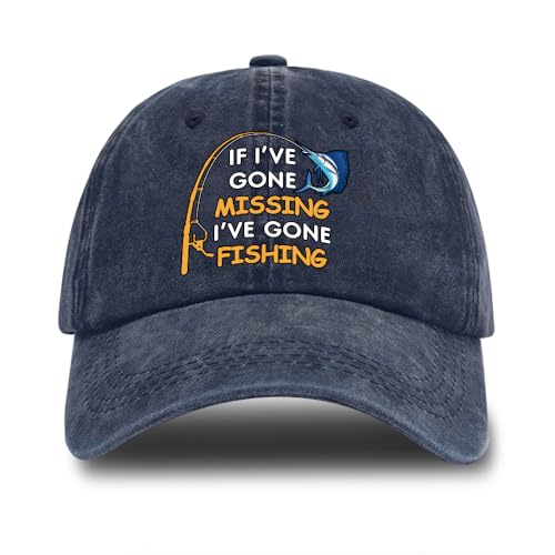 Image of Fishing Adjustable Cotton Baseball Cap, Funny Trucker Hat Gift for Men Women Grandpa Dad Fishing Lover Fisherman