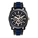 Fossil Men's Machine Quartz Two-Tone Stainless Steel and Silicone Chronograph Watch, Color: Black, Blue (Model: FS5164)