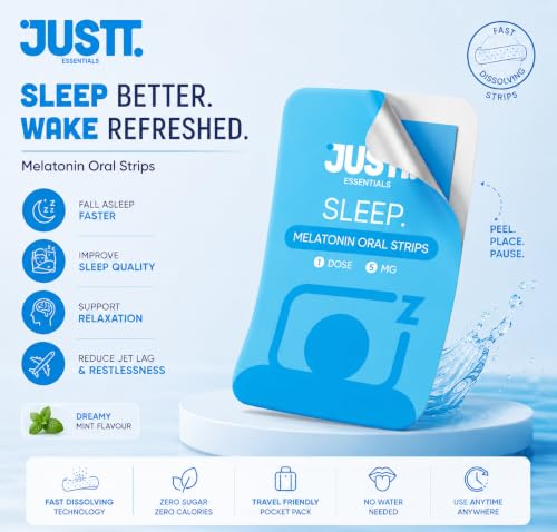 Image of JUSTT ESSENTIALS Discovery Trial Oral Strips Combo | Melts into Peaceful Nights | Healthy Hair Skin & Nails | Daily Sunshine Vitamin D3 | 5 Each | 15 Fast Dissolving Vegan Sugar-Free Films