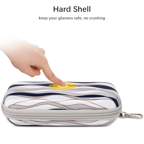 Image of Double Eyeglasses Case Hard Shell Dual Sunglasses Organizer with Zipper Closure Travel Eyewear Storage for Vehicle