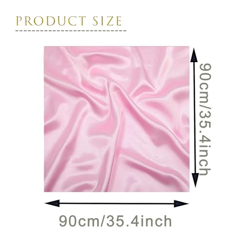 ZMC 3PCS Satin Square Head Scarf, 35’’ Hair Silk Scarves Solid Color Large Satin Hair Scarves Bandanas Square Silk Hair Wrap2