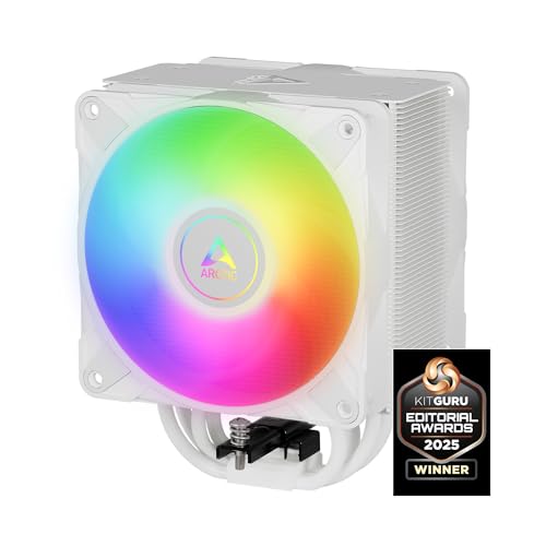 ARCTIC Freezer 36 A-RGB - CPU Kühler mit Push-Pull & ARGB Beleuchtung für Intel & AMD, Single-Tower, 2 druckoptimierte 120 mm P-Lüfter, Hydrodynamisches Gleitlager, 200–2000 rpm, inkl. MX-6 - Weiß