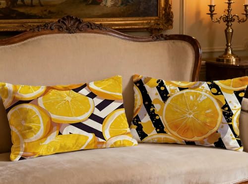 Housse de coussin jaune oreiller 40x80cm taie rectangulaire salon décoration maison