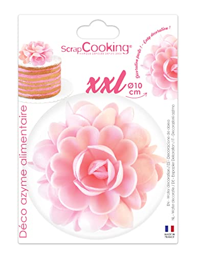 SCRAP COOKING Décoration Comestible, Fleur Azyme Rose, XXL, 42 g, 1 Unité