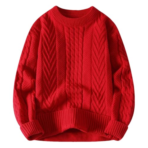 Men O-Neck Sweaters Vintage Mens Long Sleeves Knitted Sweater Solid Striped Pullovers