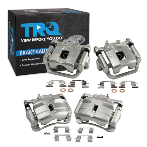Image of TRQ Front and Rear Brake Caliper Set Caliper Brackets Hardware Compatible with 08-13 Nissan Rogue 14-15 Rogue Select