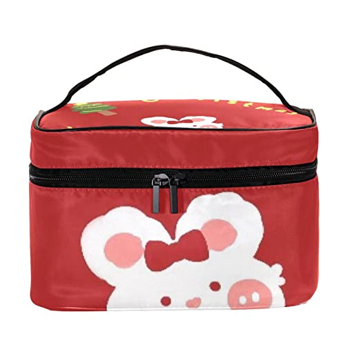 Neceser de Papá Noel tirando de un trineo de Navidad multicolor de 22.5x15x13.8cm para cosméticos