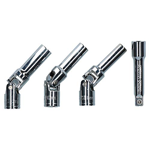 AB Tools-Neilsen 4pc Glow Plug Socket Establecido en Juntas universales de 8, 10 y 12mm 3/8