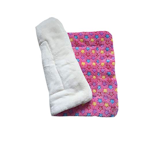 LissomPlume waschbare Sommerhaustiermatte Haustierdecke Hundedecke Katzendecke Tierdecke Hundebett - pink Stern 42*55
