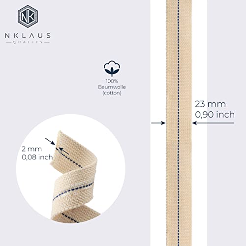 NKlaus 1 metro 23mm 100% cotone naturale stoppino