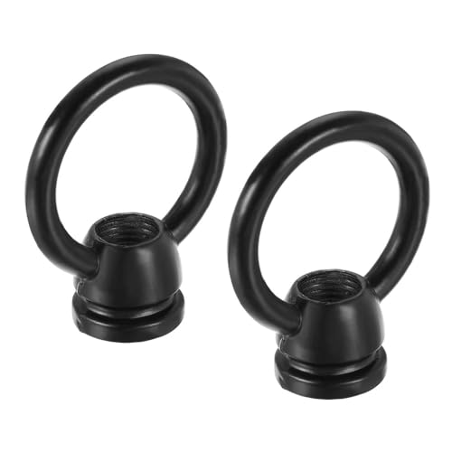 2 Pack Ring Shape Eye Nuts M10 Female Thread Lifting Eye Bolt Fastener Loop Lamp Nuts for Home Garden Hanging Lamps Chandelier (Black)