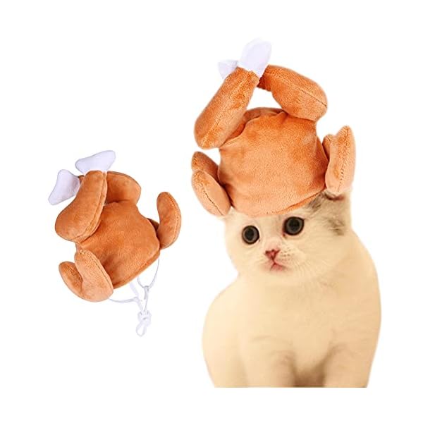 Thanksgiving turkey drumstick hat for cat, pet halloween thanksgiving turkey costumes dog cat ornament