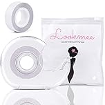Body Double Sided Tape, 2 rolls Self Adhesive Clothes Flash Tape with Dispenser for Clothes/Dress/Bra
