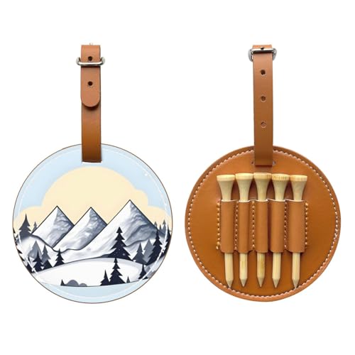 WXXWXD White Snowy Mountains Printed Golf Tee Storage Bag - Portable Storage, Easily Organize Tees