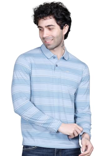 Image of Full Sleeve Polo T Shirt for Men Cotton with Pocket and Collar - Regular Fit Tshirt