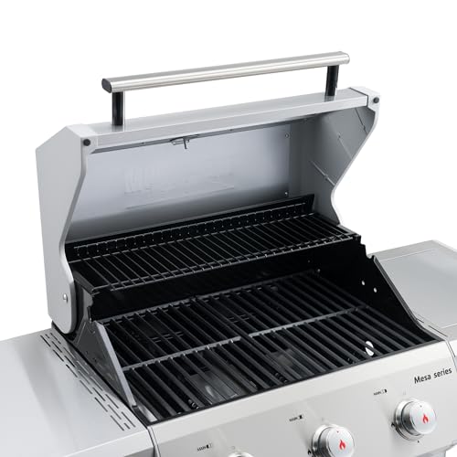 Image of Monument Grills Mesa Series, Outdoor Barbecue Stainless Steel 3 Burner Propane Gas Grill, 48,000 BTU Patio Garden Grill with Side Burner and Knob Controls, Mesa305 with BBQ Cover