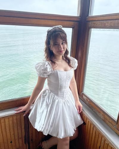 Changuan Puffy Satin Homecoming Dresses for Teens 2025 Jacquard Cap Sleeve Short Prom Dress A-line Cocktail Party Gown4