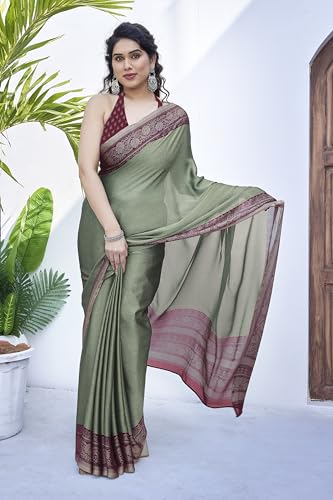 Image of MIRCHI FASHION Women Saree Ethnic Motif Print Chiffon | Breathable Lightweight Plain Weave Sari for Office and Daily Use (Available in 20 Designs)