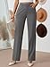 LILLUSORY Work Dress Pants Womens Business Casual High Waisted Trousers Slacks 2025 Fashion Ladies Dressy Straight Leg Teacher Outfits Office Professional Clothes Grey 10