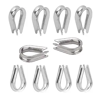 SamIdea 8mm 5/16 inch Wire Rope Chain Thimble for Boat Rigging, 304 Stainless Steel Rope Thimble Rigging (Pack of 10)
