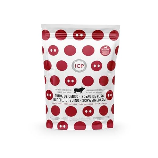 Budello suino naturale per insaccare – 25 m, calibro 28/32 | Prepara il tuo insaccato fatto in casa | ICP
