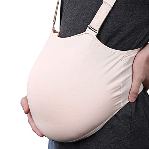 XRRA Calças falsas para grávidas, silicone para segurar a barriga, com suspensório, barriga artifici