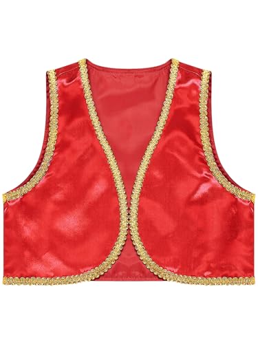 Kids Boys Halloween Arabian Prince Vest Waistcoat Metallic Sleeveless Fairytale Fancy Dress ups3