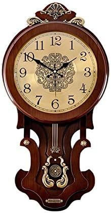 Chihen Wall Clock Silent Quartz Clock European Pendulum Clock Home Living Room Electric Wave Movement Atmosphere Creative Simple Chinese Fashion Clock (Color : GG Wave Movement, Size : 16inches)