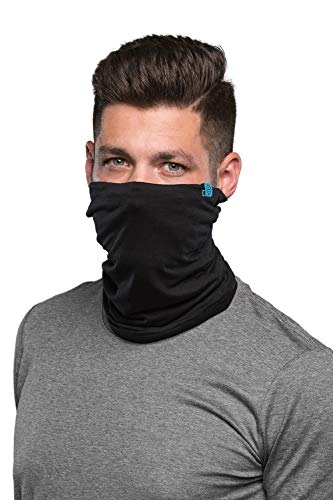 Preisvergleich Produktbild PURTANA MERINO Multifunktionstuch, Halstuch, Sporttuch, Schlauchtuch, Kopftuch, Schal, Cooles Design in Trendfarben, für Damen und Herren - Schwarz