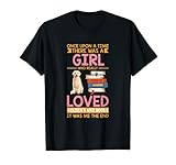 Girl Loves Golden Retrievers and Books. Pets and Reading T-Shirt