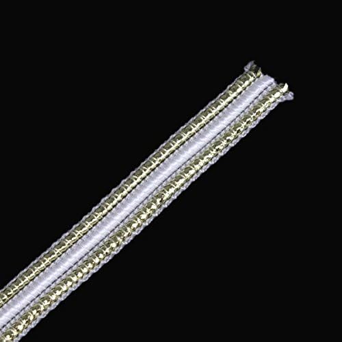 10yd Crafts Braided Motif Trimming Gold White Scrapbooking Embellishment Embossed Lace Ribbon Trim Applique Venise Sewing Supplies (9mm) T1311